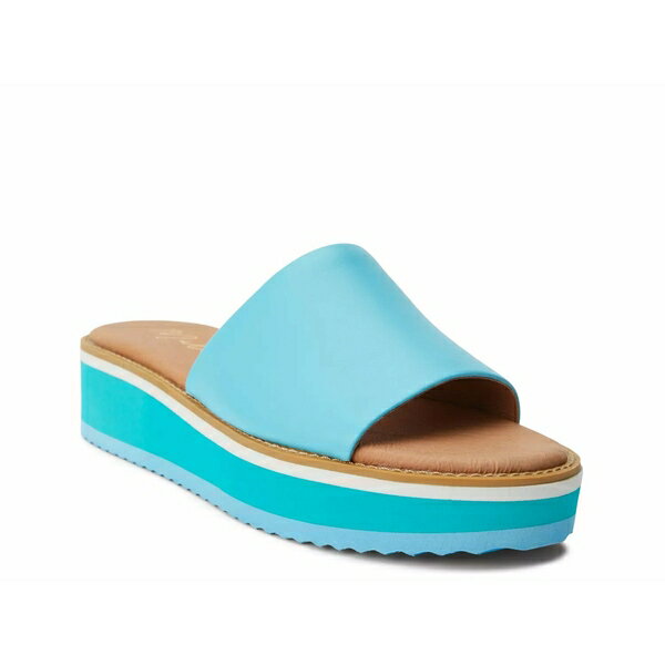 マチス レディース サンダル シューズ Jackie Platform Sandal Blue Leather