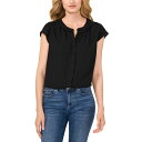 セセ レディース シャツ トップス Women's Scalloped Cap Sleeve Blouse Rich Black