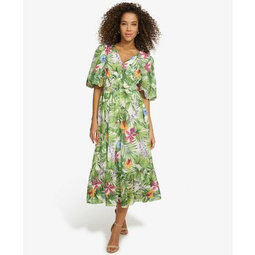 ケンジー レディース ワンピース トップス Women's Floral-Print Balloon-Sleeve Maxi Dress White Multi ケンジー レディース ワンピース トップス Women's Floral-Print Balloon-Sleeve Maxi Dress White Multi
