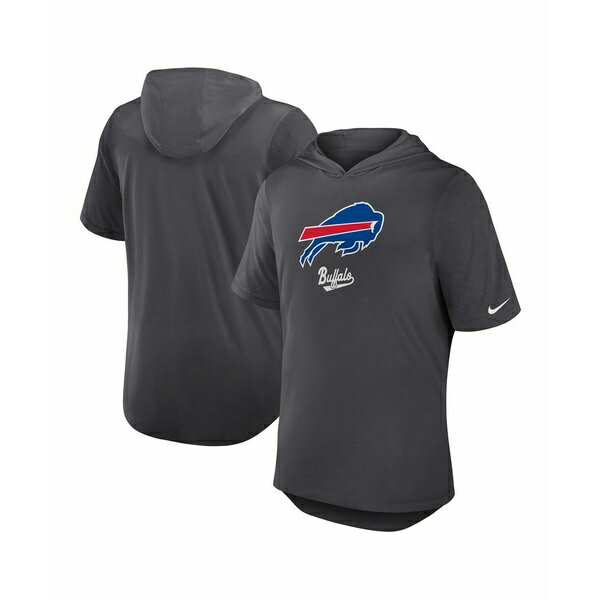 楽天astyナイキ メンズ シャツ トップス Men's Anthracite Buffalo Bills Tri-Blend Performance Hoodie T-Shirt Anthracite