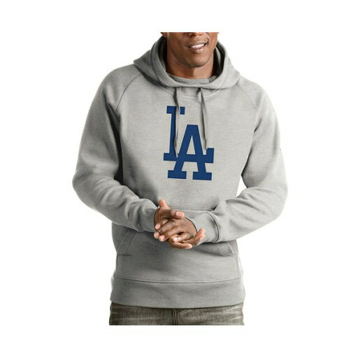 アンティグア メンズ パーカー・スウェットシャツ アウター Men's Heathered Gray Los Angeles Dodgers Victory Pullover Hoodie Heather Gray アンティグア メンズ パーカー・スウェットシャツ アウター Men's Heathered Gray Los Angeles Dodgers Victory Pullover Hoodie Heather Gray