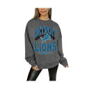 ゲームデイ レディース カットソー トップス Women's Charcoal Detroit Lions Long Weekend Premium Fleece Drop Shoulder Pullover Sweatshirt Charcoal