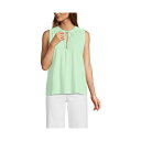 ランズエンド レディース カットソー トップス Women's Linen Blend Notch Neck Swing Tank Top Icy mint green(4)