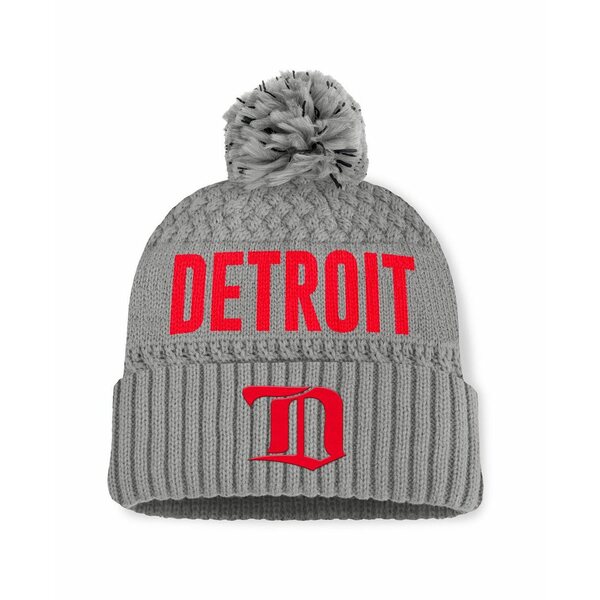 ファナティクス レディース 帽子 アクセサリー Women's Gray Detroit Red Wings Heritage Tilly Cuffed Knit Hat with Pom Gray