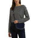 ラルフローレン レディース ショルダーバッグ バッグ Witley Leather and Canvas Small Crossbody Navy/Navy