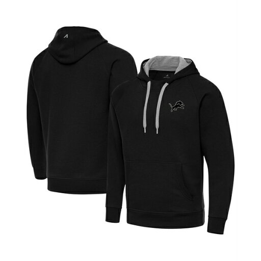 アンティグア メンズ パーカー・スウェットシャツ アウター Men's Black Detroit Lions Brushed Carbon Victory Pullover Hoodie Black アンティグア メンズ パーカー・スウェットシャツ アウター Men's Black Detroit Lions Brushed Carbon Victory Pullover Hoodie Black