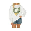 ゲームデイ レディース カットソー トップス Women's White Baylor Bears Good Vibes Premium Fleece Drop Shoulder Pullover Sweatshirt White