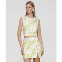 アベックレフィレ レディース カットソー トップス Women's Sleeveless Button-Front Top Lemon Vine
