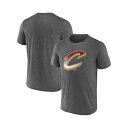 ファナティクス メンズ シャツ トップス Men's Heather Charcoal Cleveland Cavaliers Iconic Overtime ...