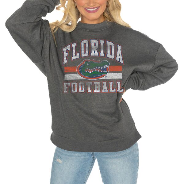 ǥ ǥ ѡåȥ  Florida Gators Gameday Couture Women's Good Vibes Premium Fleece Drop Shoulder Pullover Sweatshirt Charcoal