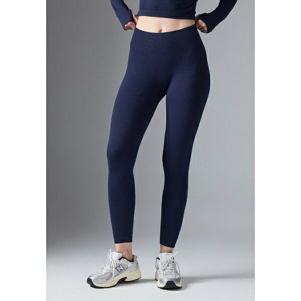イーブン アンド オド レディース レギンス ボトムス FULL LENGTH HIGH RISE FINE RIB SEAMLESS LEGGINGS - Leggings - 503 - dark blue