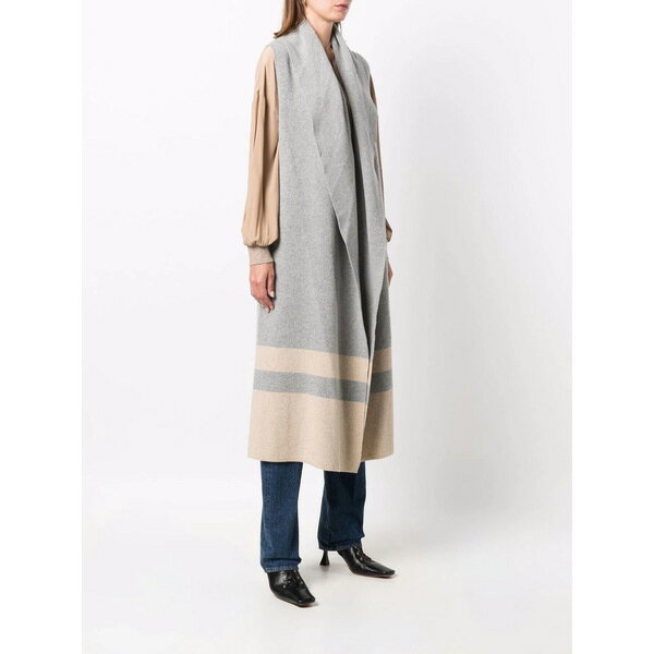 ロレーナアントニアッツィ レディース ジャケット＆ブルゾン アウター ロングライン ショールカラー ジレ Beige grey