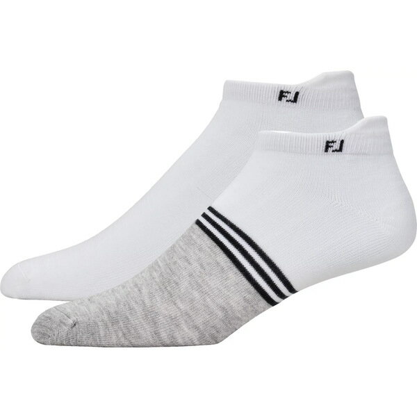 tbgWC Y C A_[EFA FootJoy Men's ProDry Roll Tab Golf Socks - 2 Pack White/White/Heather Grey