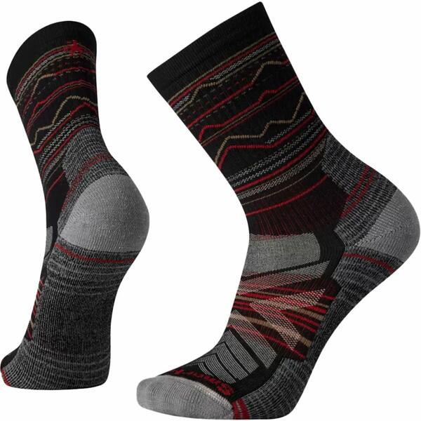 X}[gE[ fB[X C A_[EFA Smartwool Hike Light Cushion Mountain Range Pattern Crew Socks Black