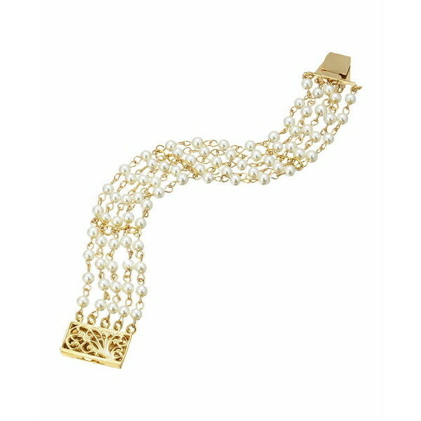 2028 レディース ブレスレット・バングル・アンクレット アクセサリー Women's Imitation Pearl Five Row Bracelet White