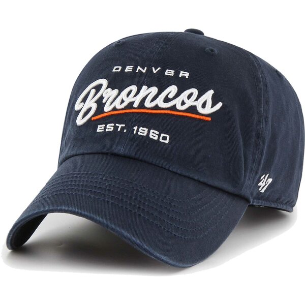 フォーティーセブン レディース 帽子 アクセサリー Denver Broncos '47 Women's Sidney Clean Up Adjustable Hat Navy