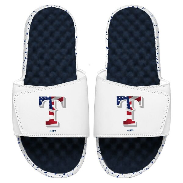 ACXCh Y T_ V[Y Texas Rangers ISlide Americana Slide Sandals White/Navy