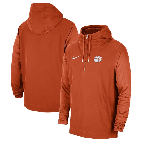 ナイキ メンズ ジャケット＆ブルゾン アウター Clemson Tigers Nike 2023 Coach HalfZip Hooded Jacket Orange