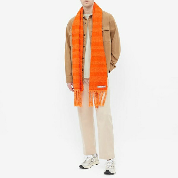 アクネ ストゥディオズ メンズ マフラー・ストール・スカーフ アクセサリー Acne Studios Vaiano Stripe Scarf Orange