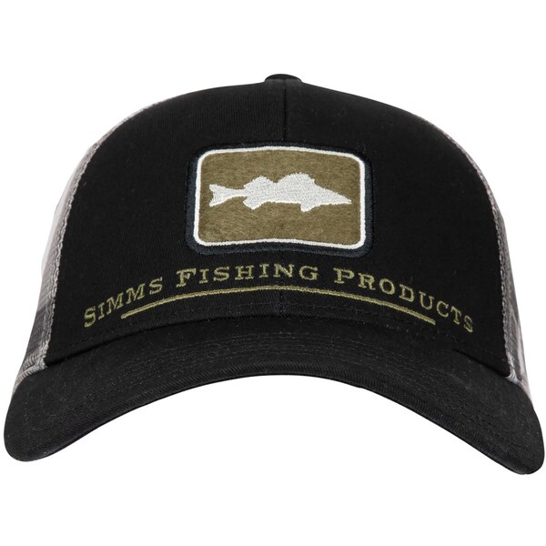 シムズ メンズ 帽子 アクセサリー Simms Walleye Icon Trucker Hat Woodland Camo Sandbar