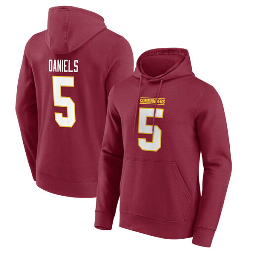 ファナティクス メンズ パーカー・スウェットシャツ アウター Washington Commanders Name & Number Graphic Hoodie Jayden Daniels 5 ファナティクス メンズ パーカー・スウェットシャツ アウター Washington Commanders Name & Number Graphic Hoodie Jayden Daniels 5