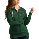 アンティグア レディース パーカー・スウェットシャツ アウター Milwaukee Bucks Antigua Women's Team Victory FullZip Hoodie Hunter Green