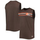 ニューエラ タンクトップ  メンズ ニューエラ メンズ Tシャツ トップス Cleveland Browns New Era Brushed Sleeveless Tank Top Brown