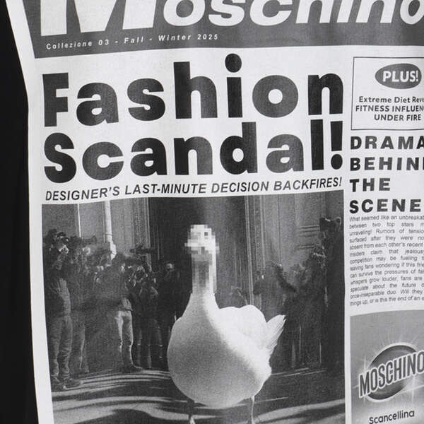 モスキーノ メンズ Tシャツ トップス Black Cotton T-shirt Black