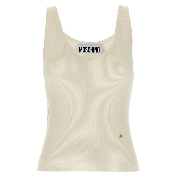 モスキーノ レディース カットソー トップス Knit Top White