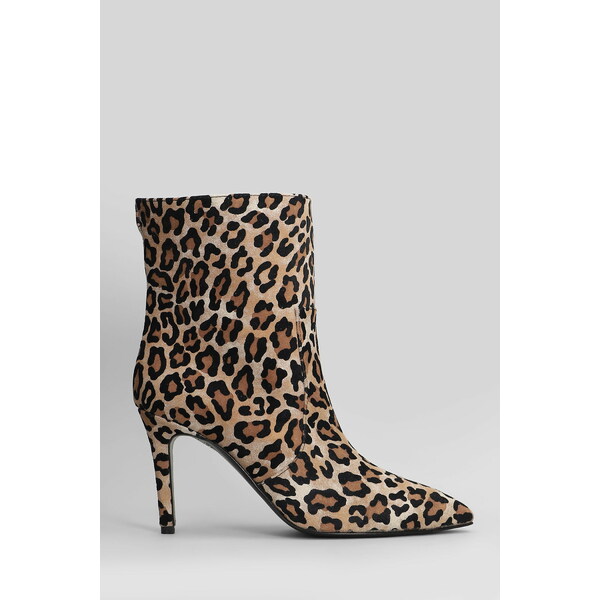 ヴィアローマ15 レディース ブーツ シューズ High Heels Ankle Boots In Animalier Suede Animalier