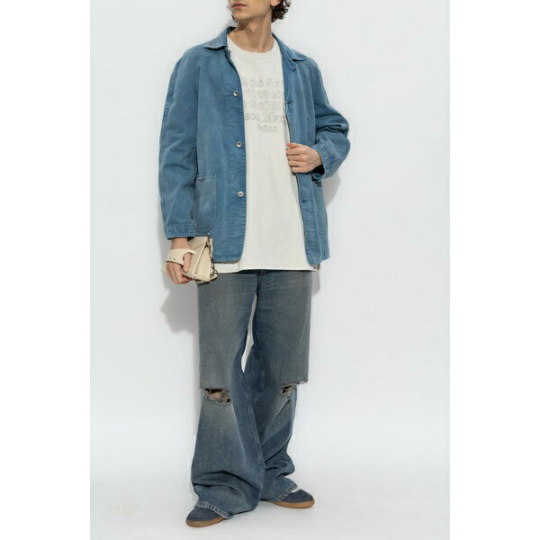 マルタンマルジェラ メンズ Tシャツ トップス T-shirt In Grey Cotton Ecru