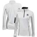 コロンビア ブルゾン レディース コロンビア レディース ジャケット＆ブルゾン アウター New York Yankees Columbia Women's OmniWick Shotgun QuarterZip Pullover Top White