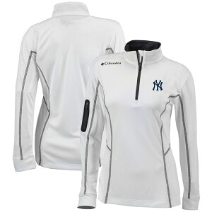 ӥ ǥ ѡåȥ  New York Yankees Columbia Women's OmniWick Shotgun QuarterZip Pullover Top White