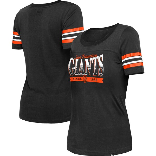 j[G fB[X TVc gbvX San Francisco Giants New Era Women's Team Stripe TShirt Black