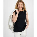 スタイルアンドコー レディース カットソー トップス Petite Sleeveless Boat-Neck Tank Top, Created for Macy's Deep Black(4)