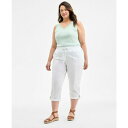 スタイルアンドコー レディース カジュアルパンツ ボトムス Plus Size D-Ring Cuffed Capri Pants, Exclusively a...
