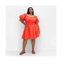 シティーシック レディース ワンピース トップス Plus Size Lillian Balloon Sleeve Dress Sunset coral