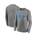 ジョーダン メンズ シャツ トップス Men's Heather Gray North Carolina Tar Heels Primetime Primary Legend Long Sleeve T-Shirt Heather Gray