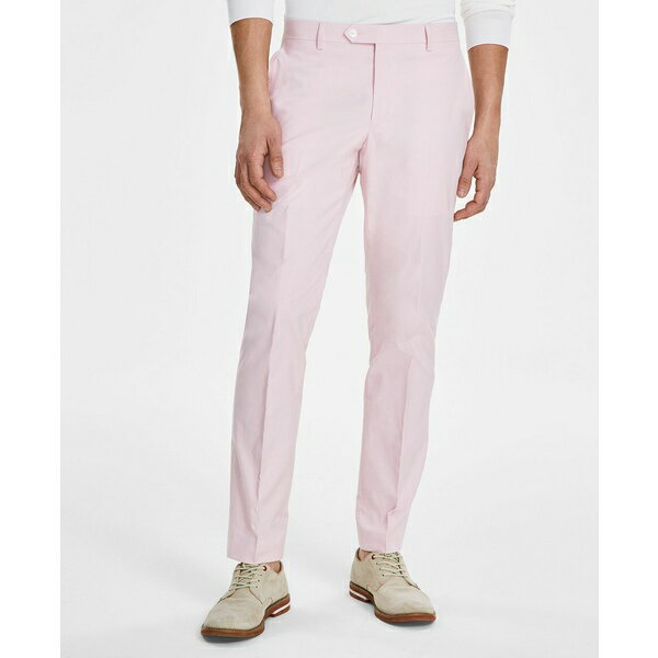 トミー ヒルフィガー メンズ カジュアルパンツ ボトムス Men's Modern-Fit TH Flex Stretch Chambray Suit Separate Pants Light Pink