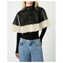 ウィ ウォー ワット レディース ジャケット&ブルゾン アウター Women's Ruffle Cropped Cape Black/sand