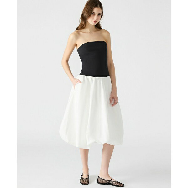 スティーブ マデン レディース ワンピース トップス Women's Oliver Mixed-Media Bubble-Hem Dress Antique