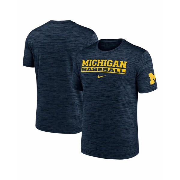 ʥ   ȥåץ Men's Navy Michigan Wolverines Velocity Baseball Word...