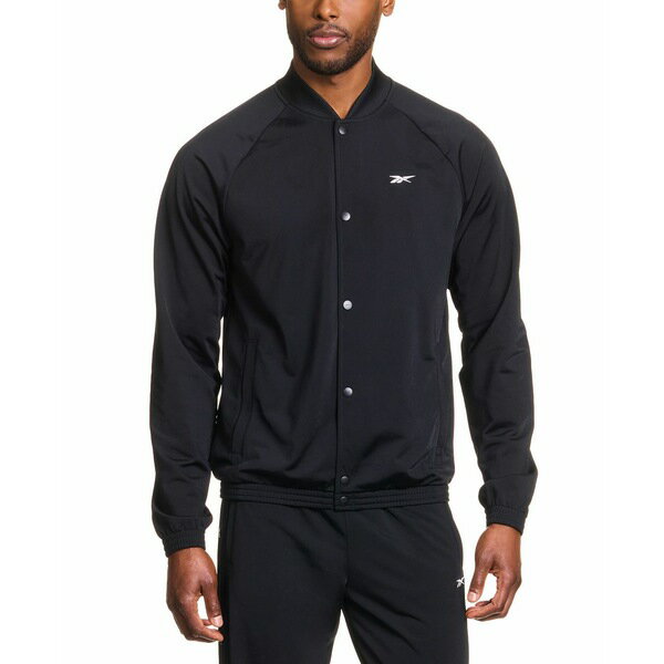 リーボック メンズ ジャケット&ブルゾン アウター Men's Basketball Tricot Snap Jacket Black