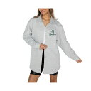 ゲームデイ レディース カットソー トップス Women's Ash Michigan State Spartans Foundation Full-Button Long Sleeve Overshirt Top Ash