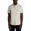 カールラガーフェルド メンズ シャツ トップス Men's Woven Houndstooth Shirt Natural, White(4)