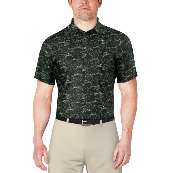 PGAツアー メンズ シャツ トップス Men's Toucan-Pattern Polo Shirt Caviar(4)