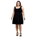 24セブンコンフォート レディース ワンピース トップス Plus Size Sleeveless Dress with Pockets Black