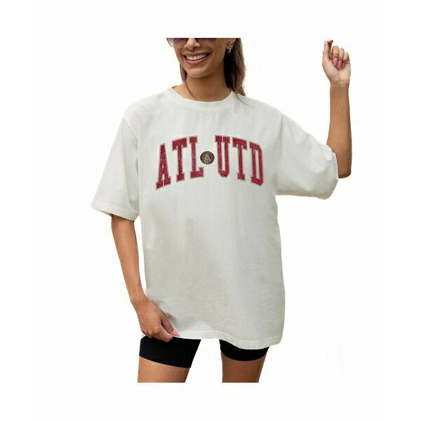 ゲームデイ レディース Tシャツ トップス Women's Cream Atlanta United FC Goal Line Oversized T-Shi..