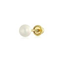 ブリング レディース ピアス&イヤリング アクセサリー Minimalist Tiny Simple 4MM White Freshwater Cultured...