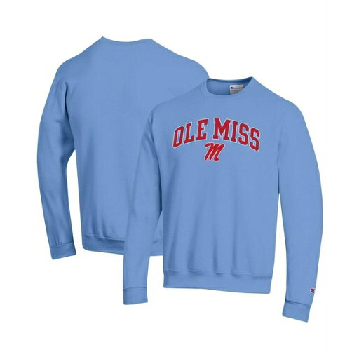 チャンピオン メンズ パーカー・スウェットシャツ アウター Men's Powder Blue Ole Miss Rebels Arch Over Logo Pullover Sweatshirt Powder Blue チャンピオン メンズ パーカー・スウェットシャツ アウター Men's Powder Blue Ole Miss Rebels Arch Over Logo Pullover Sweatshirt Powder Blue
